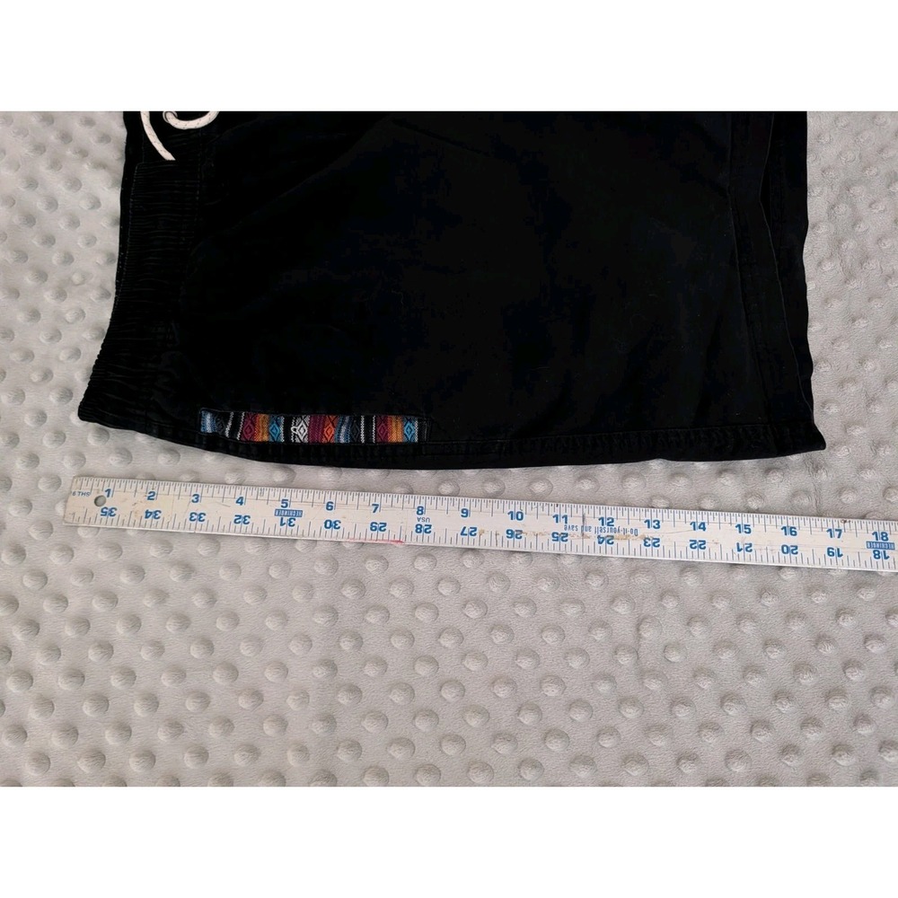 Wowie Casual Shorts Men's Large Black Aztec Tribal Trim Beach 7" Slim - Picture 10 of 14